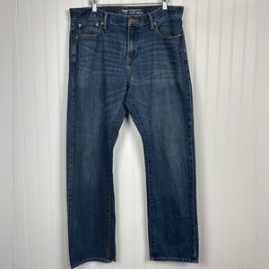 Gap Straight Fit Authentic Dark Wash Denim Blue Jeans Men’s Size 35/32